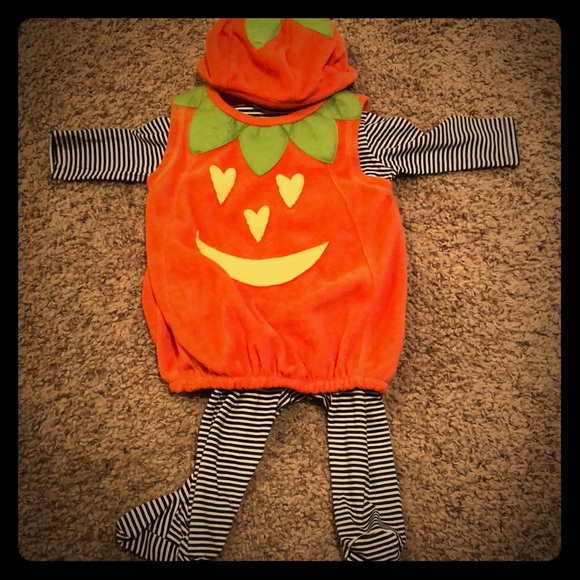infant pumpkin halloween costume hat bodysuit